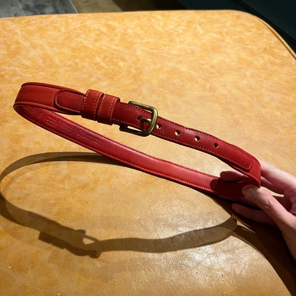 Coach Accessories - Coach Red Leather Belt with Gold Hardware, 26"